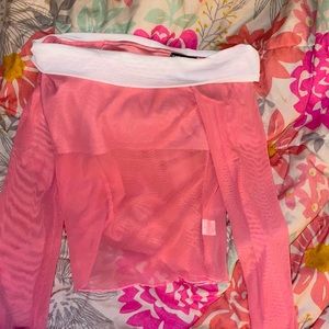 Pink mesh cute shirt